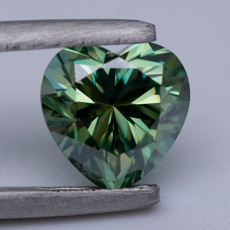 Moissanite Stone Primary Colour Yellow Green Heart Cut Lab Created Diamond Jewelry Making Materials Comes with GRA Certificate