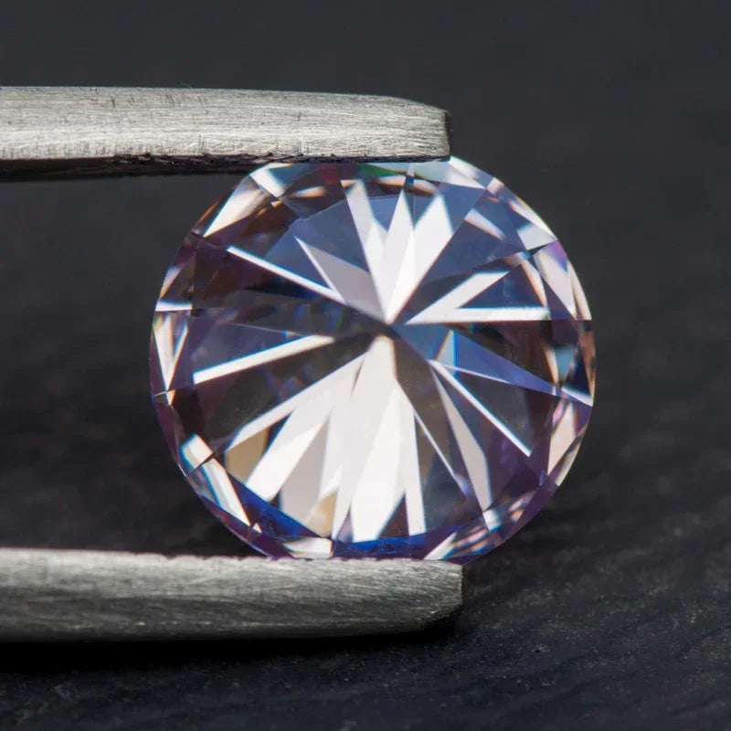 Moissanite Wholesale Light Purple Color Round Cut Lab Grow Gemstone for Jewelry Diy Making Materials with GRA Certificate