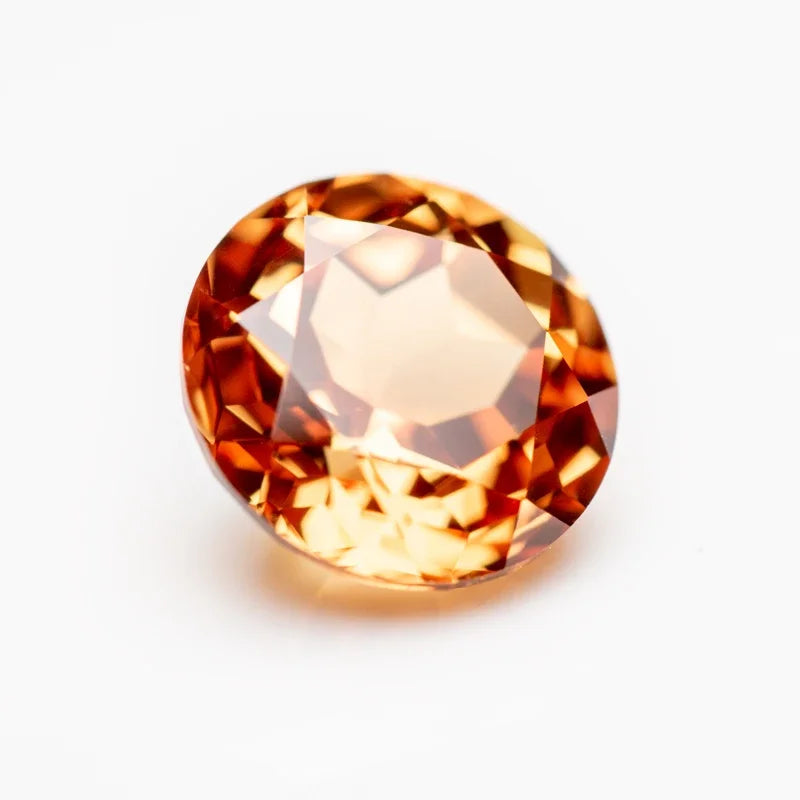 Lab Grown Sapphire Orange Color Round Shape Extremely Shiny Quality DIY Ring Necklace Earrings Main Materials AGL Certificate