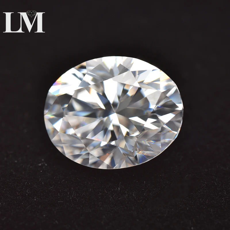 Moissanite Loose Stone Oval Cut D Color VVS1 Synthetic Lab Created Gemstone Pass Diamond Tester Comes with GRA Certificate
