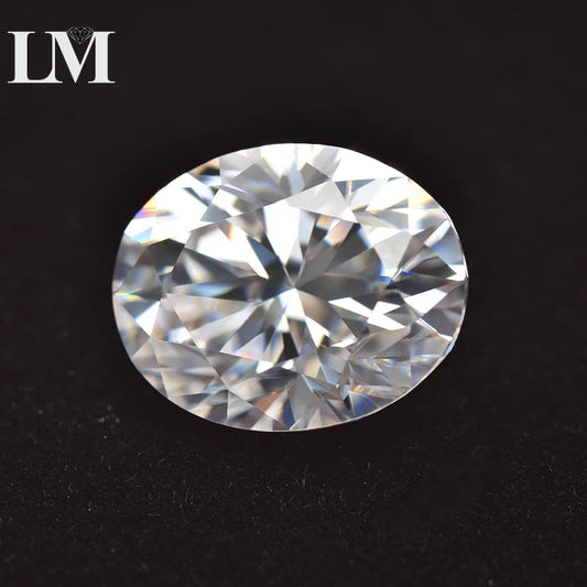 Moissanite Loose Stone Oval Cut D Color VVS1 Synthetic Lab Created Gemstone Pass Diamond Tester Comes with GRA Certificate