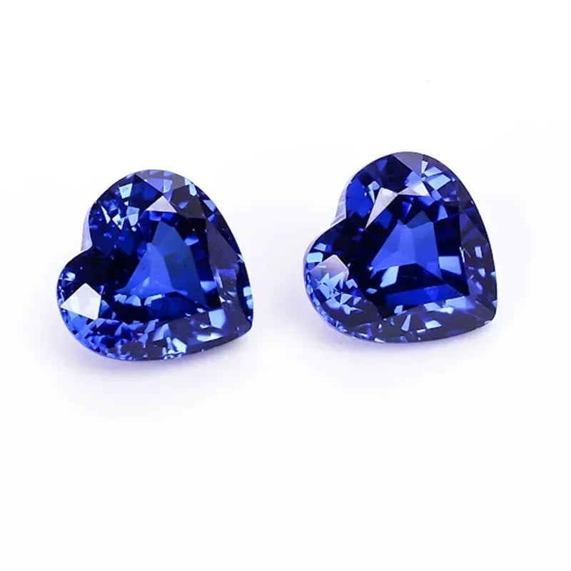 Lab Grown Sapphire Royal Blue Color Heart Shape Charm Gemstones for Diy Jewelery Making Materials Selectable AGL Certificate