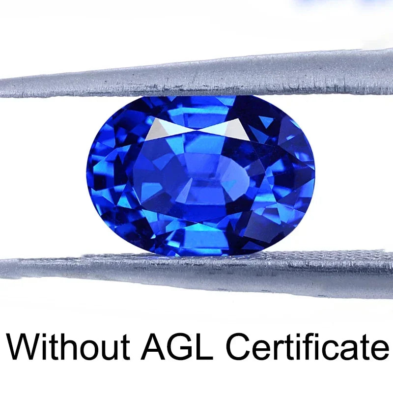Lab Grown Sapphire Royal Blue Color Oval Shape Charm Gemstones for Diy Jewelry Making Materials Selectable AGL Certificate