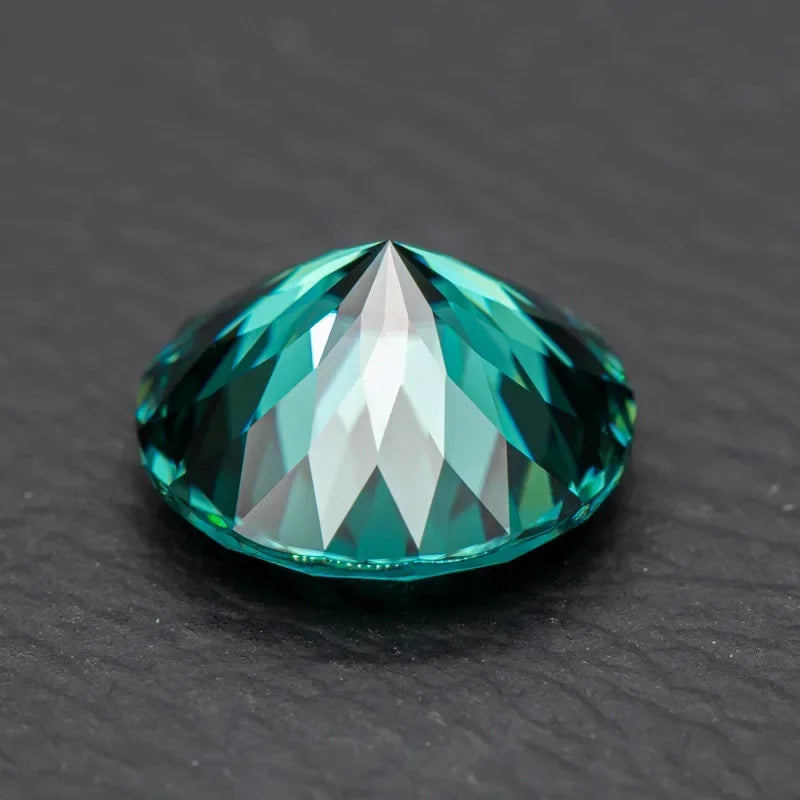 Moissanite Stones 100 Faces Cut Emerald Green Primary Colors Round Shape with GRA Certificate DIY Jewelry Making Materials