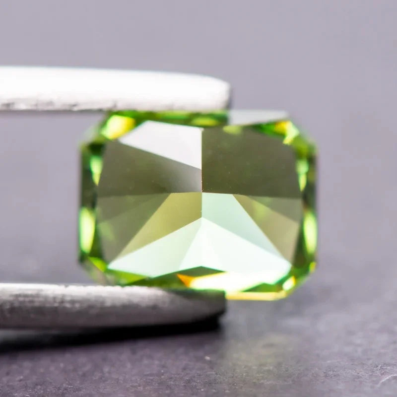 Cubic Zirconia Radiant Shape Green Color 4k Crushed Ice Cut Charm Beads for DIY Jewelry Making Necklace Earrings Main Materials