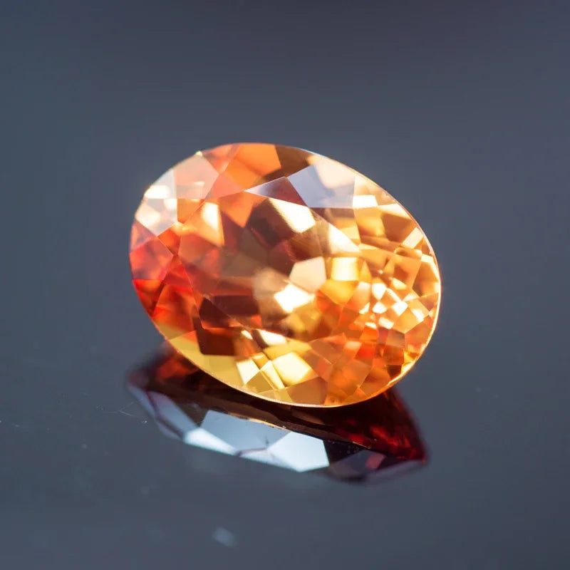 Lab Grown Sapphire Oval Shape Orange Color Extremely Shiny Quality DIY Charms Ring Necklace Earrings Main Materials Certificate