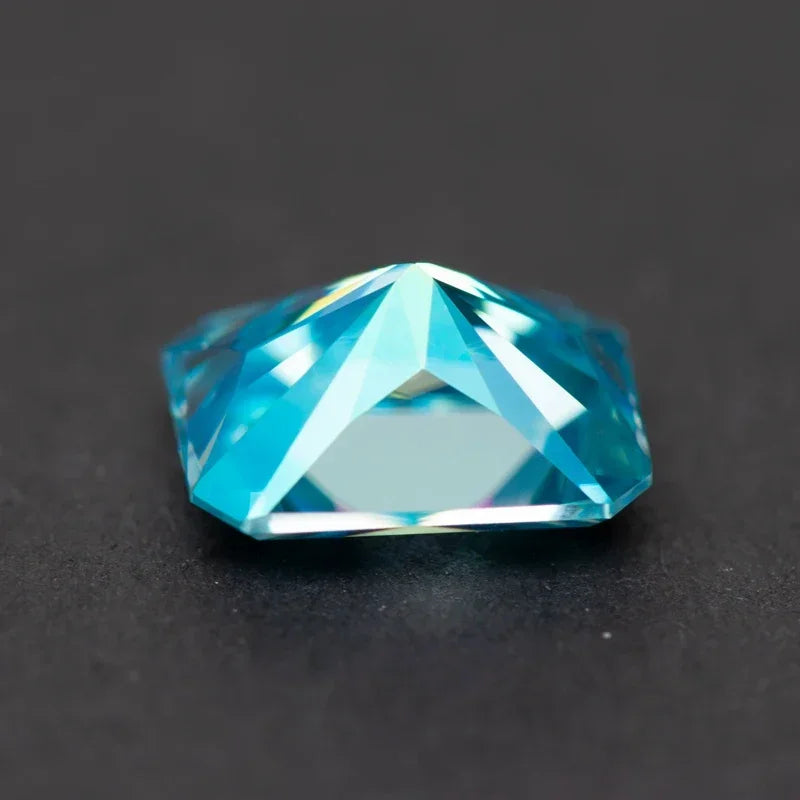 Moissanite Radiant Cut  Aquamarine Color Lab Grown Diamond for Diy Advanced Jewelry Making Materials with GRA Certificate