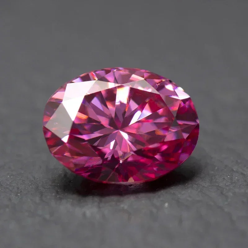 Moissanite Colored Stone Pink Color Oval Cut with GRA Report Lab Grown Gemstone for diy Jewelry Making Materials