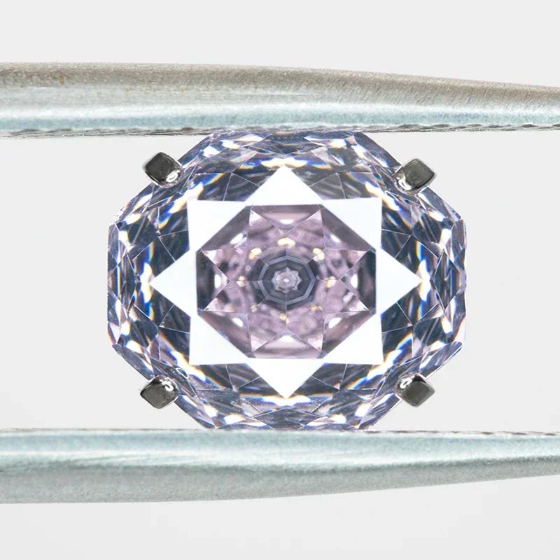 Cubic Zirconia Stainless Steel Earring Rose Cut Light Pink Color 8.0mm Jewelry for Women Wholesale 4 Prong Tragus Earrings