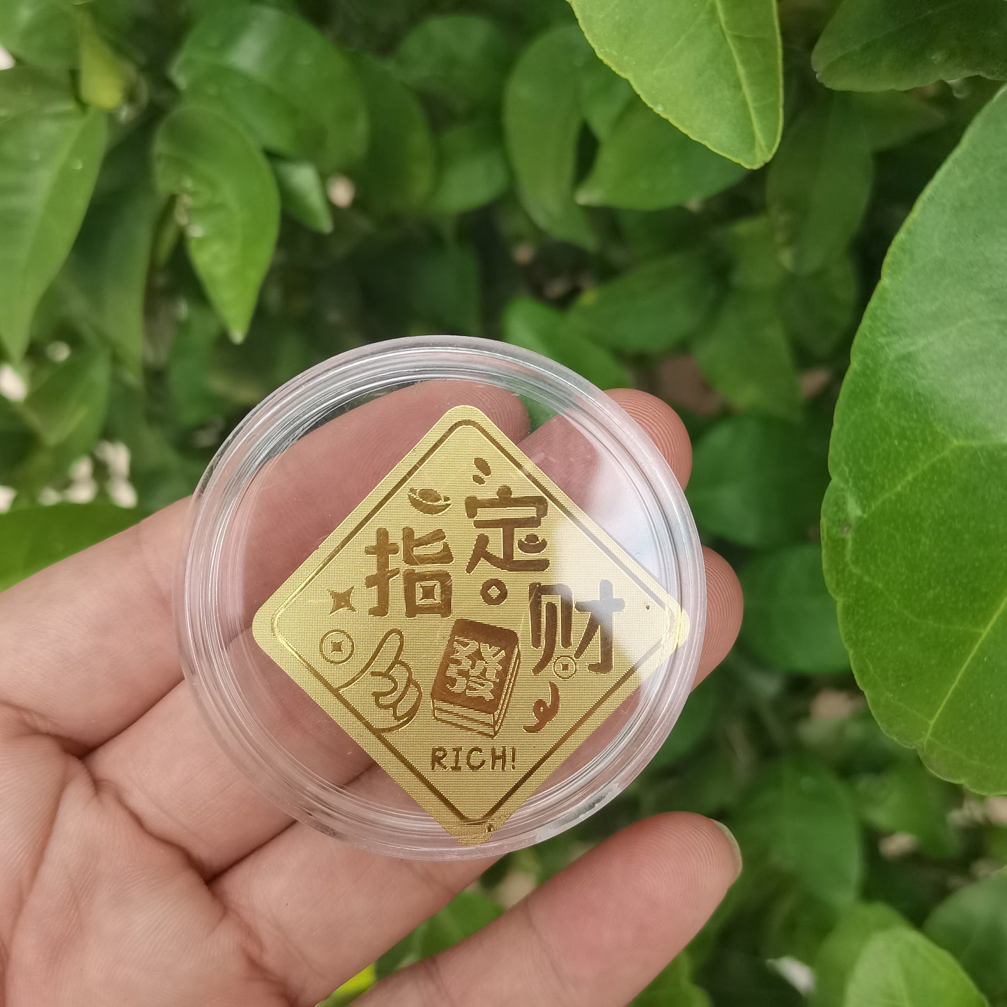 Gold phone stickers for good luck