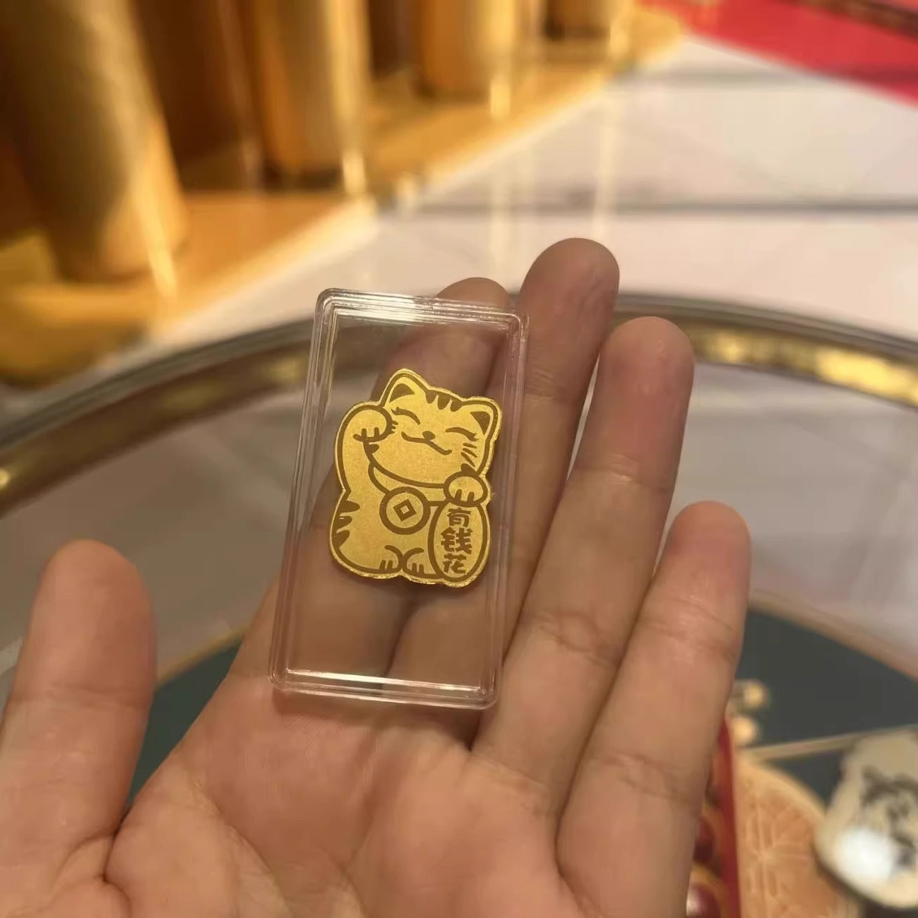 Gold 999 pure gold 2mg mobile phone sticker, a gift of the God of Wealth for getting rich