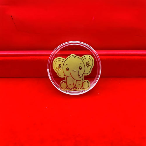 Gold mobile phone sticker happy elephant