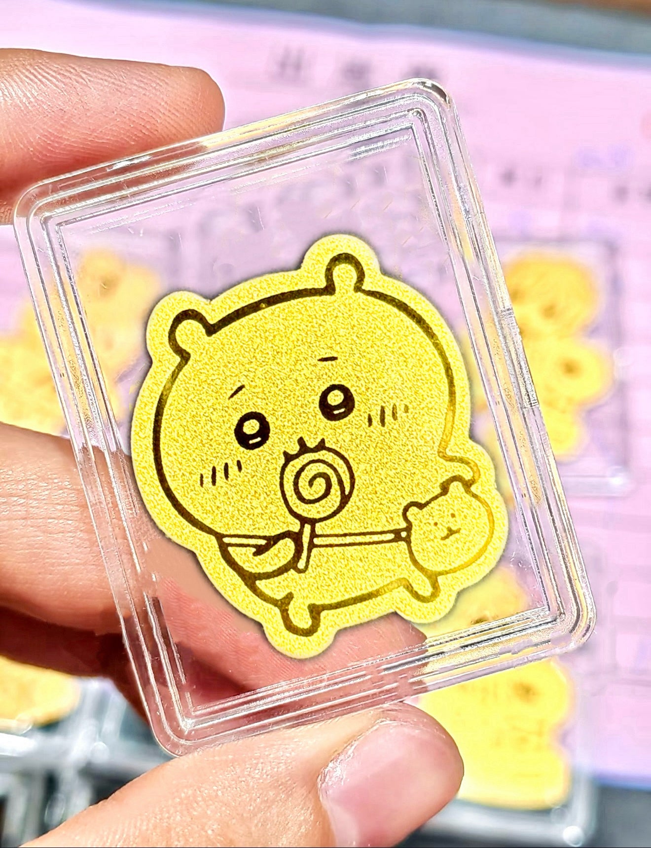 Gold phone sticker lollipop Jiyi