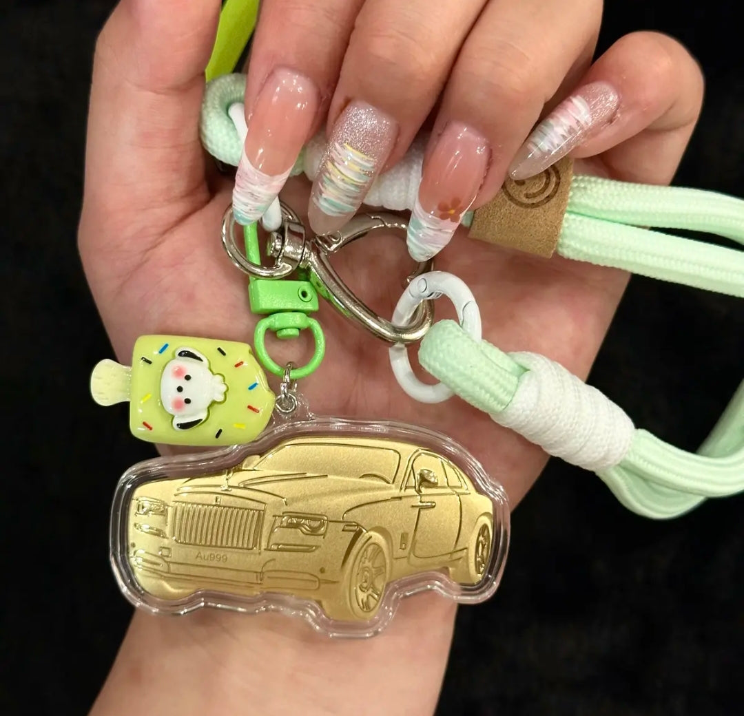 Car, house, money, gold mobile phone stickers, bag keychains, pure gold pendants, birthday gifts, gifts for girls, souvenirs
