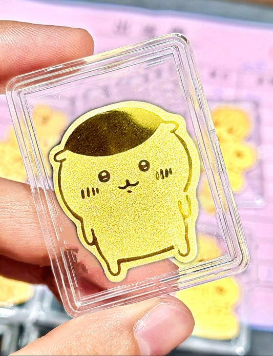 Gold mobile phone sticker chestnut bun