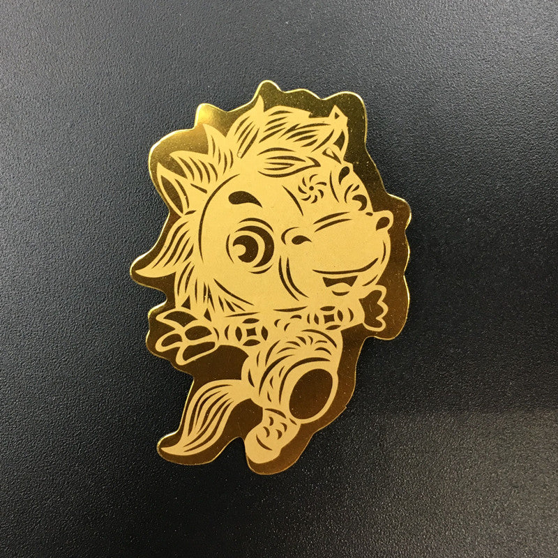 Gold phone sticker with the Chinese Zodiac sign of Horse