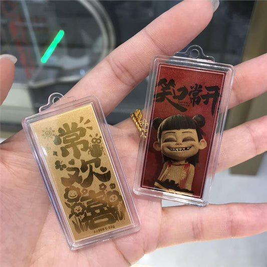 Gold mobile phone sticker Nezha (Always Happy)