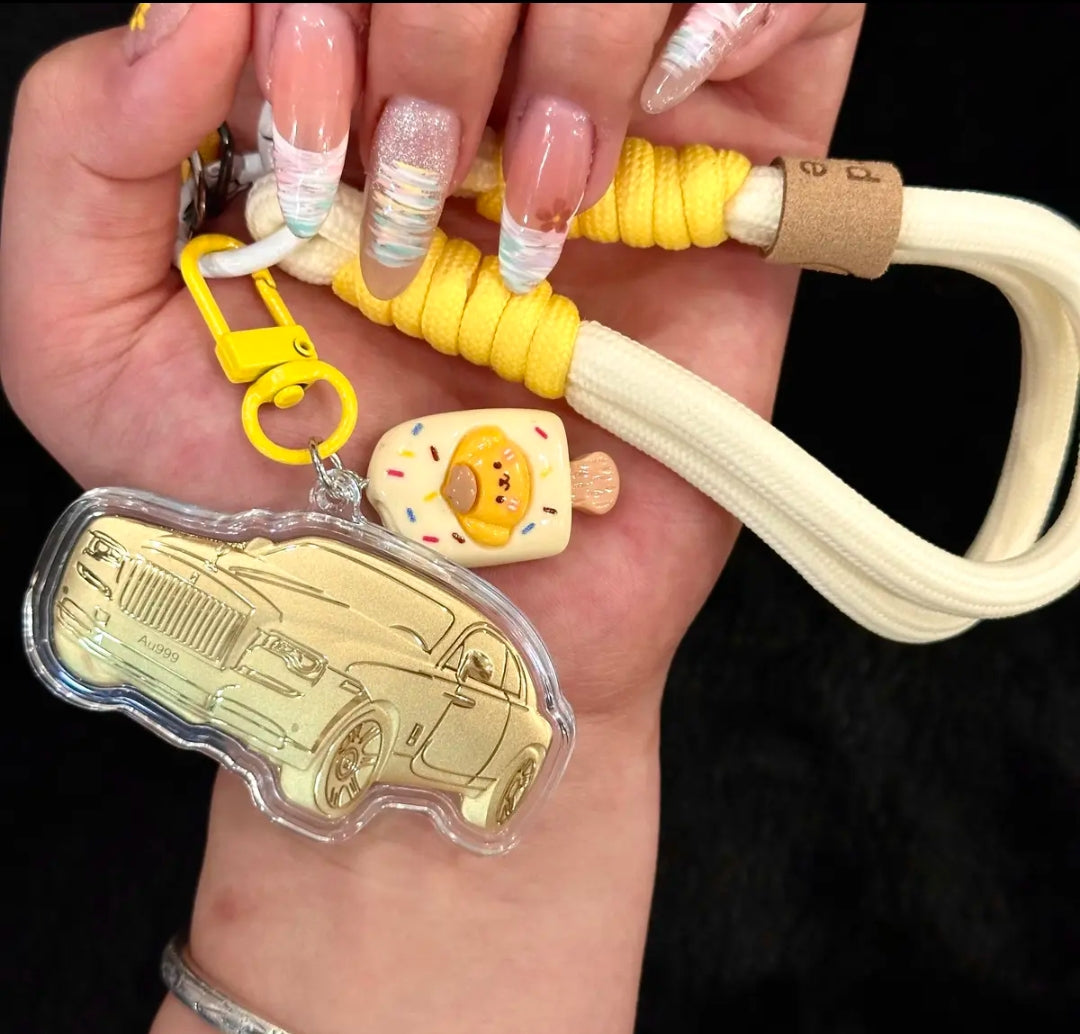 Car, house, money, gold mobile phone stickers, bag keychains, pure gold pendants, birthday gifts, gifts for girls, souvenirs