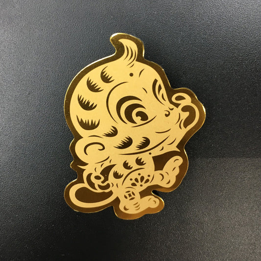 Gold phone sticker with the Chinese Zodiac Monkey