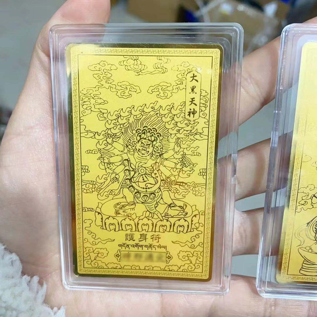Gold phone sticker with Medicine Buddha
