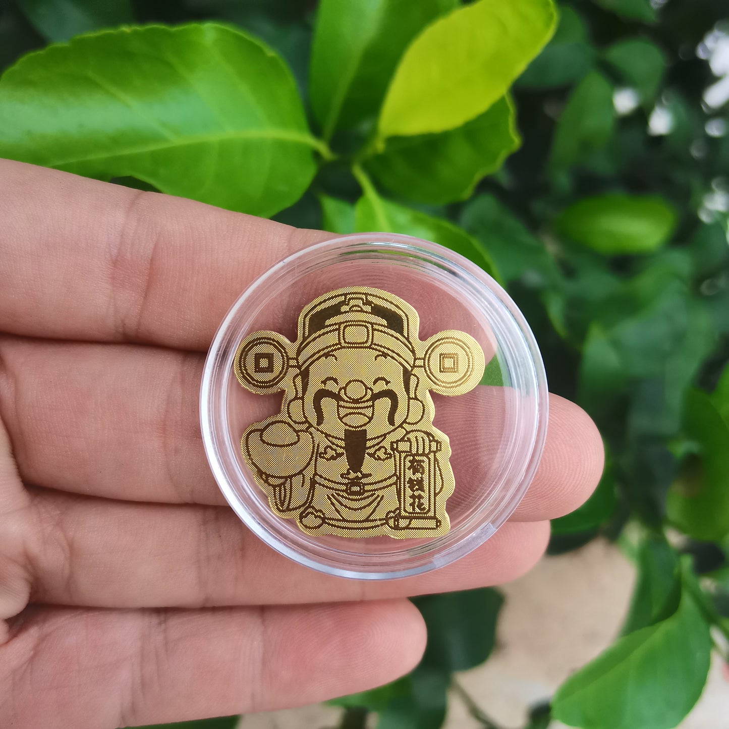 Gold mobile phone sticker with money and God of Wealth