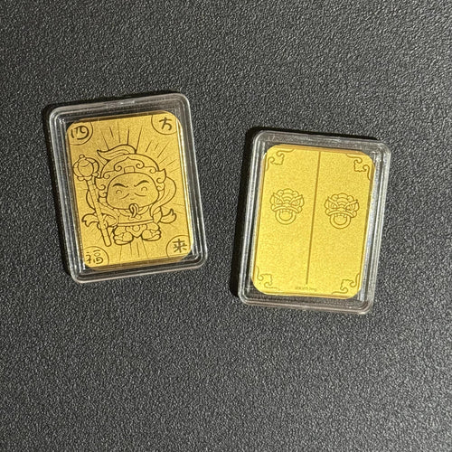 Gold mobile phone sticker with blessing patterns