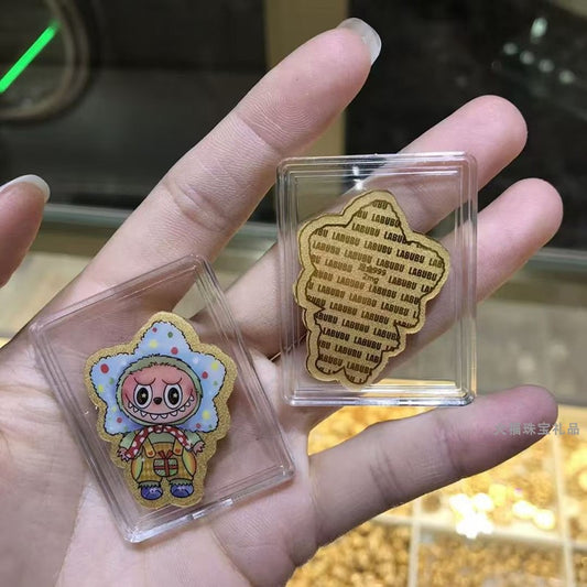 999 pure gold labubu cartoon color gold mobile phone sticker Patrick Star