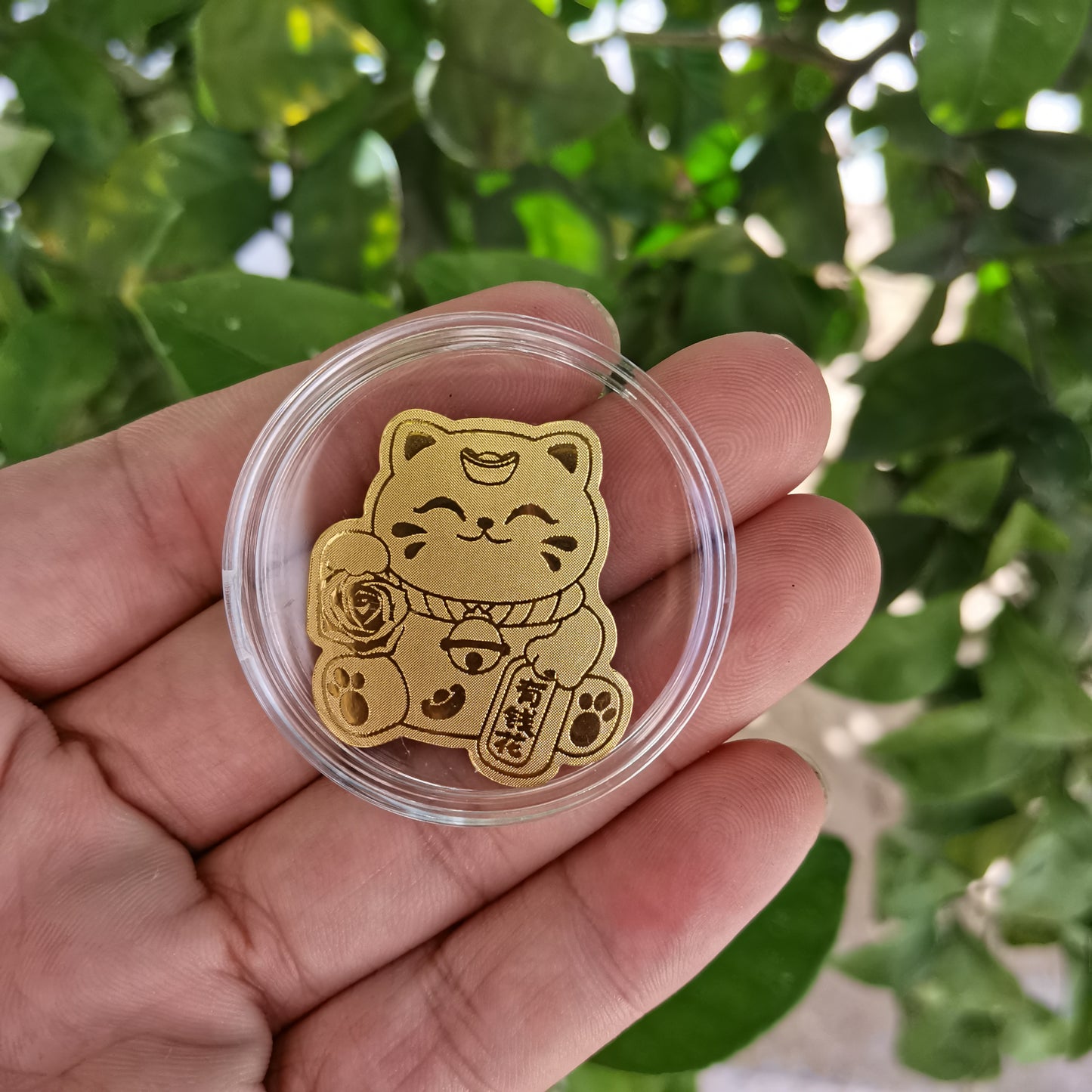 Gold mobile phone sticker new version of lucky cat