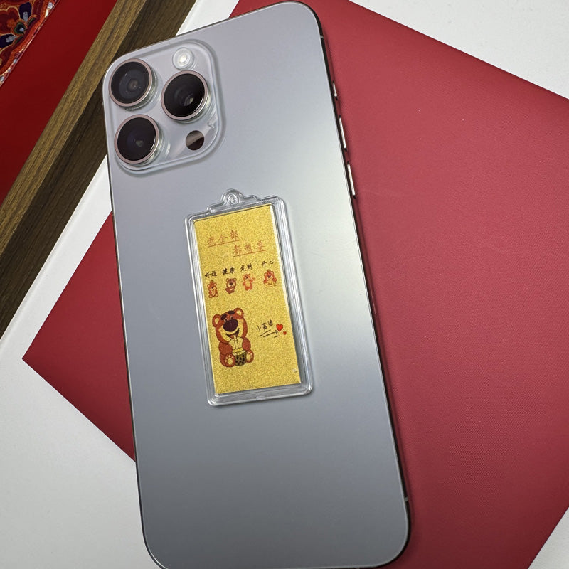 Gold mobile phone stickers make a fortune