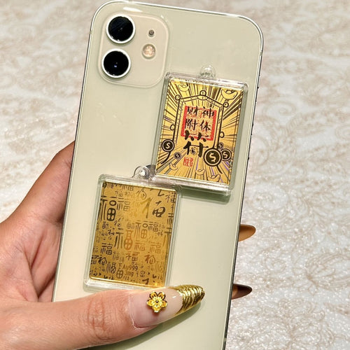 Gold mobile phone sticker with the God of Wealth