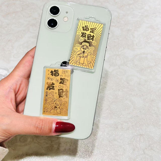 Gold mobile phone stickers for making money
