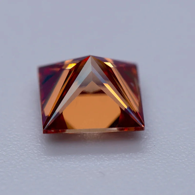 Moissanite Gemstone Princess Cut Garnet color Lab Grown Diamond Advanced Jewelry Making Materials with GRA Certificate