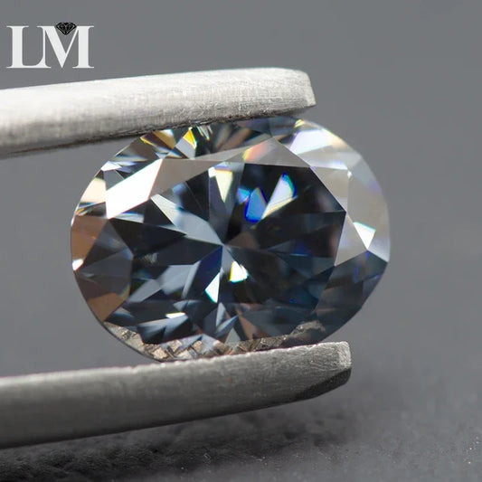 Moissanite Stone Oval Cut Gray Color Gemstone Synthetic Lab Created Heat Diamond DIY Jewelry Making Materials with GRA Report