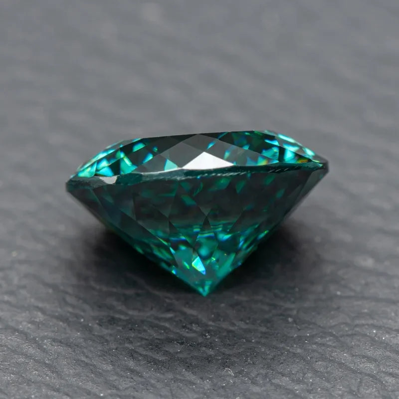 Moissanite Stones 100 Faces Cut Emerald Green Primary Colors Round Shape with GRA Certificate DIY Jewelry Making Materials