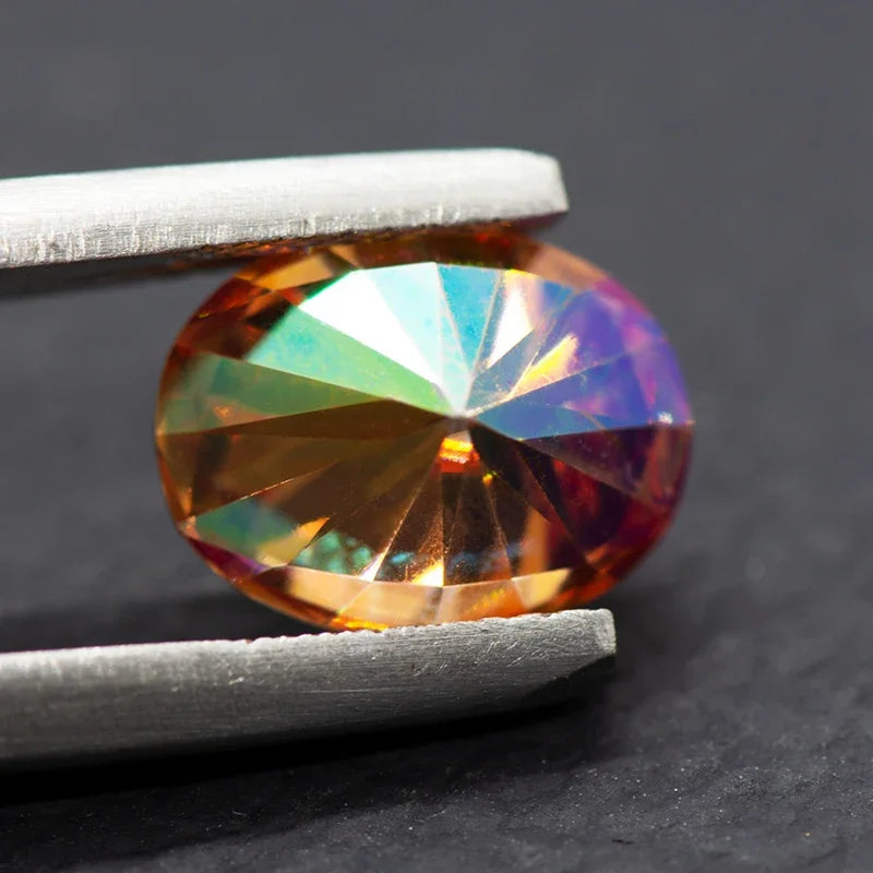 Moissanite Stone Garnet Color Oval Cut Lab Created Diamond For Diy Jewelry Rings Earrings Making with GRA Certificate