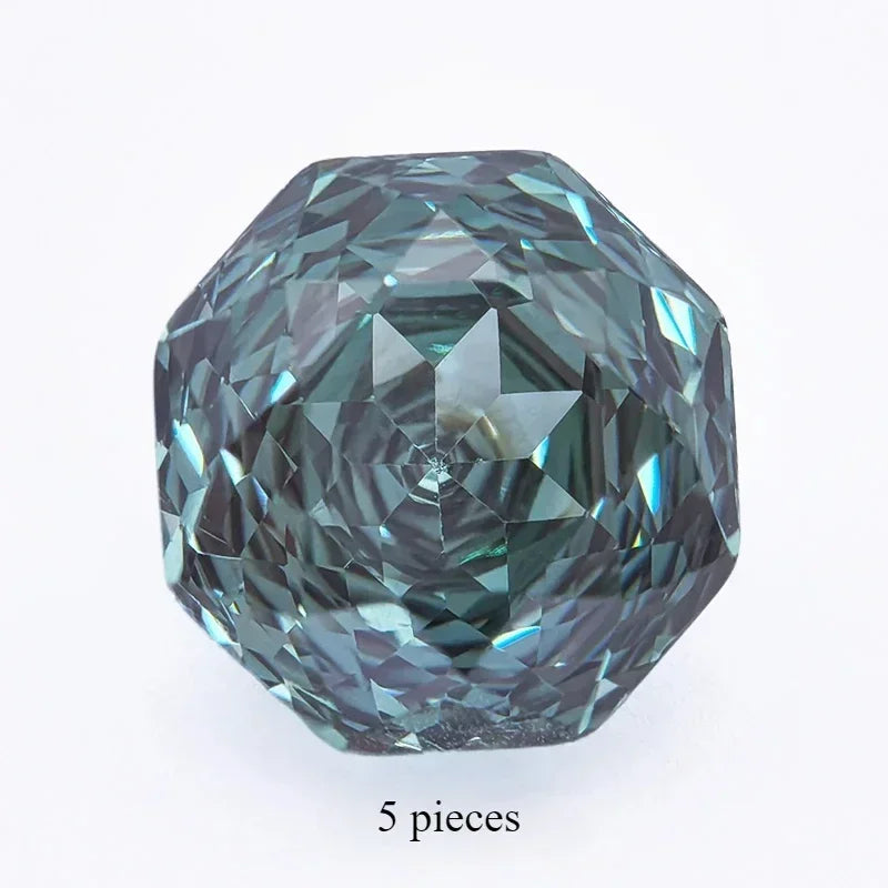 Cubic Zirconia Rose Cut Gradient Green Color Gemstone Bead for Diy Jewelry Making Material