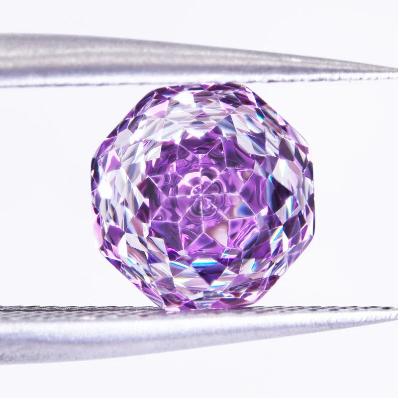 Wholesale Cubic Zirconia Rose Cut Purple Color DIY Ring Necklace Earrings Main Materials Factory Wholesale Price Charms Gemstone