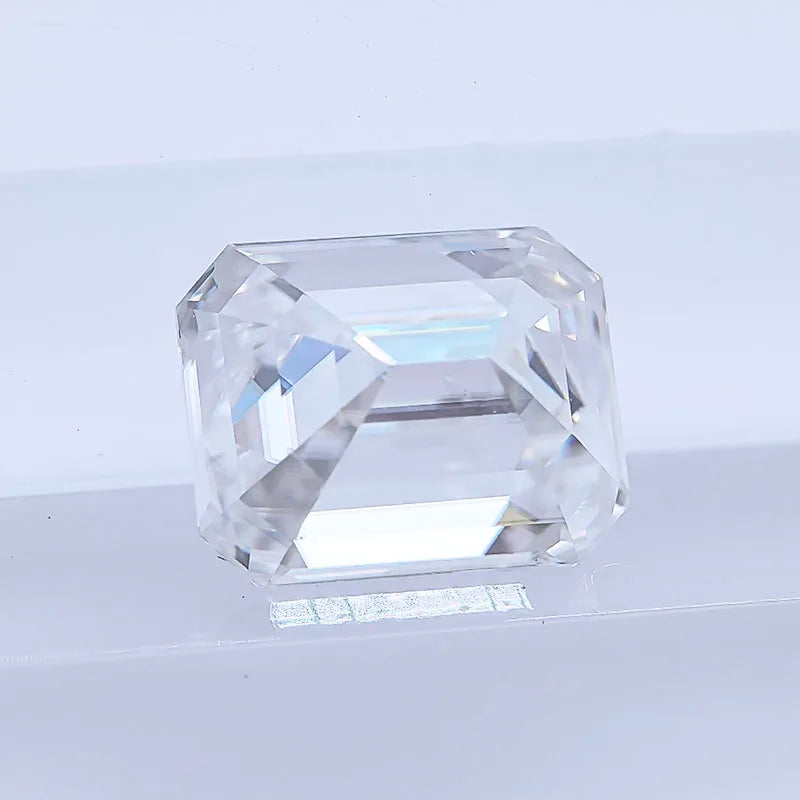Wholesale Moissanite Stone Emerald Cut Super White D Color VVS1 DIY Chamrs Ring Shiny Necklace Earrings with Certificate