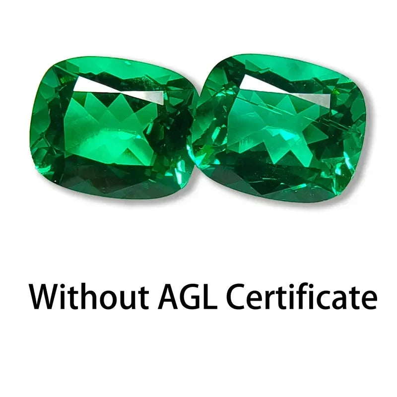 Lab Grown Colombia Emerald Green Color Rectangle Cushion Shape VVS1 Gemstone for Jewelry Making Selectable AGL Certificate