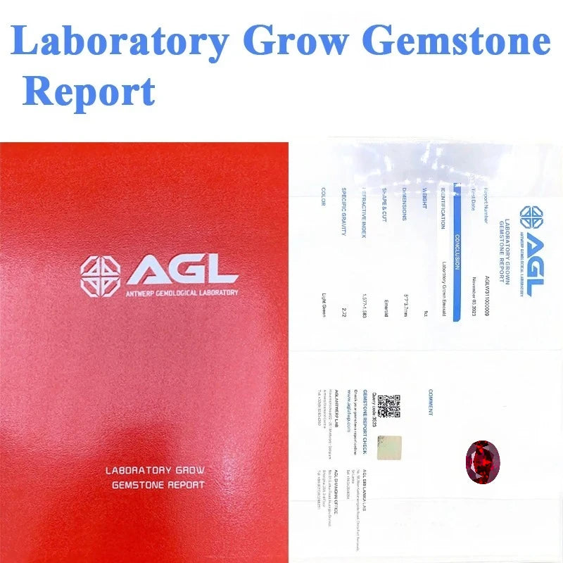 Lab Grown Ruby Pigeon Blood Red Gemstones Oval Shape Hand-cut Charm Beads for DIY Jewelry Materials Selectable AGL Certificate