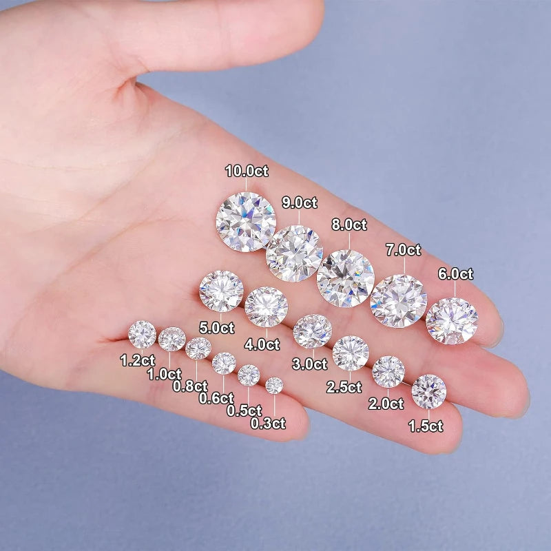 Moissanite Stone D Color Vvs1 Round Cut DIY Charms Ring Necklace Earrings Main Materials with Certificate Wholesale Price
