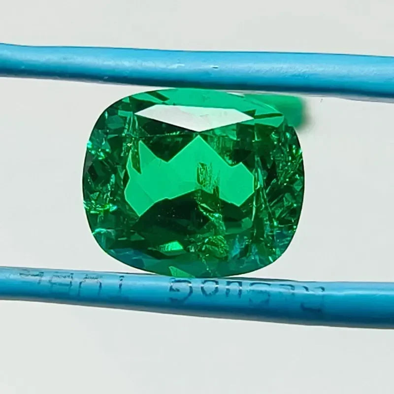 Lab Grown Colombia Emerald Green Color Rectangle Cushion Shape VVS1 Gemstone for Jewelry Making Selectable AGL Certificate