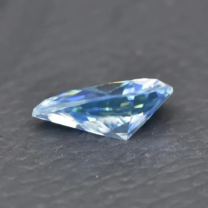 Moissanite Stone Ice Blue Color Pear Cut Lab Grown Diamond For Diy Jewelry Making Pass Diamond Tester With GRA Certificate