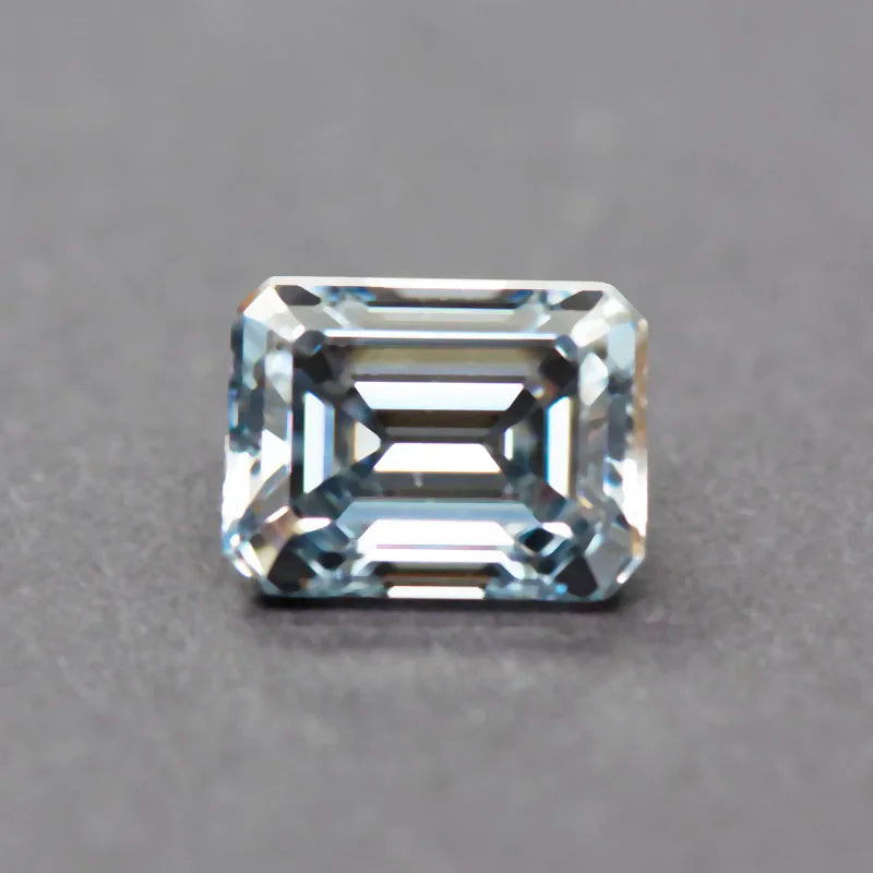 Wholesale Moissanite Emerald Cut Gray Color Gemstone Lab Grown Diamond for Charms Jewelry Making with GRA Certificate