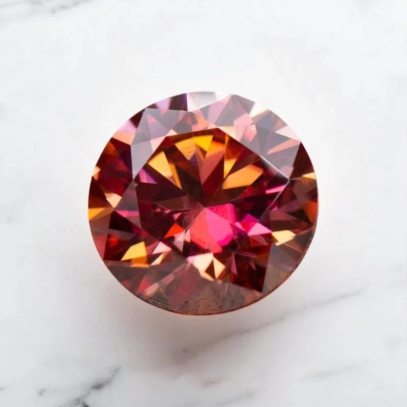 Moissanite Stone Watermelon Color Plum Blossom Cut Charms Gemstone DIY Ring Necklace Earrings Main Materials with Certificate