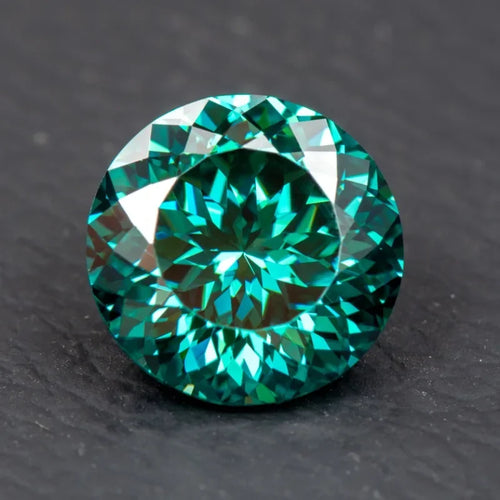 Moissanite Stones 100 Faces Cut Emerald Green Primary Colors Round Shape with GRA Certificate DIY Jewelry Making Materials