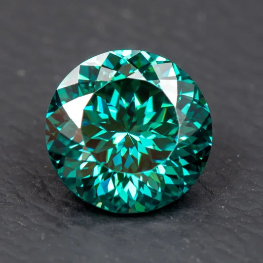 Moissanite Stones 100 Faces Cut Emerald Green Primary Colors Round Shape with GRA Certificate DIY Jewelry Making Materials