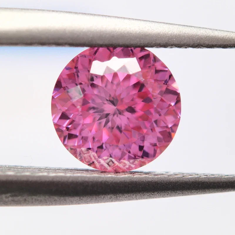 Wholesale Moissanite Stone 100 Faceted Cut Round Shape Pink Color DIY Charms Ring Necklace Earrings Main Materials with Certific
