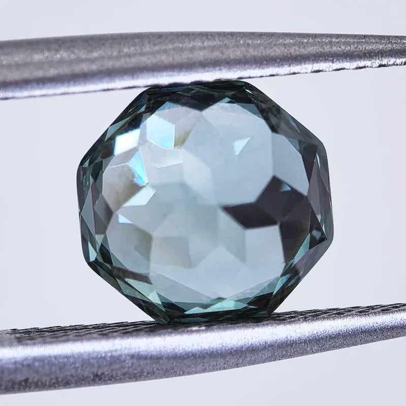 Cubic Zirconia Rose Cut Gradient Green Color Gemstone Bead for Diy Jewelry Making Material