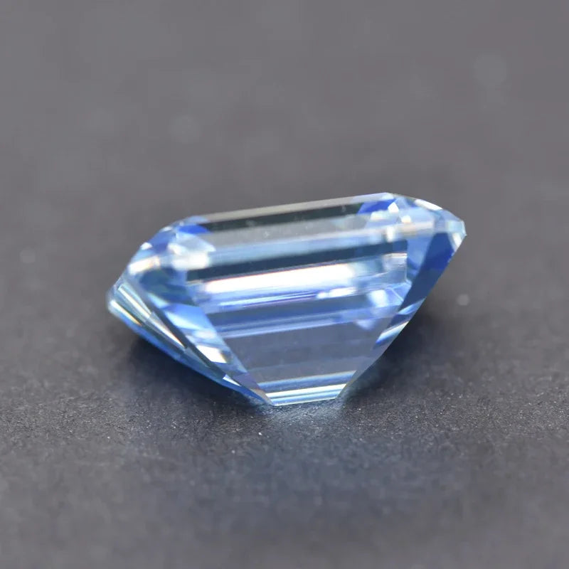 Moissanite Emerald Cut Ice Blue Color Gemstone Lab Grown Diamond Diy Charms Jewelry Making Materials with GRA Certificate